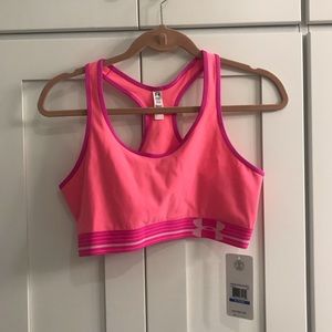 Pink under armour sports bra